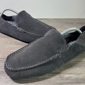 Johnnie-O Sofa Loafer w/faux shearling Grey Mens size 12M EUC